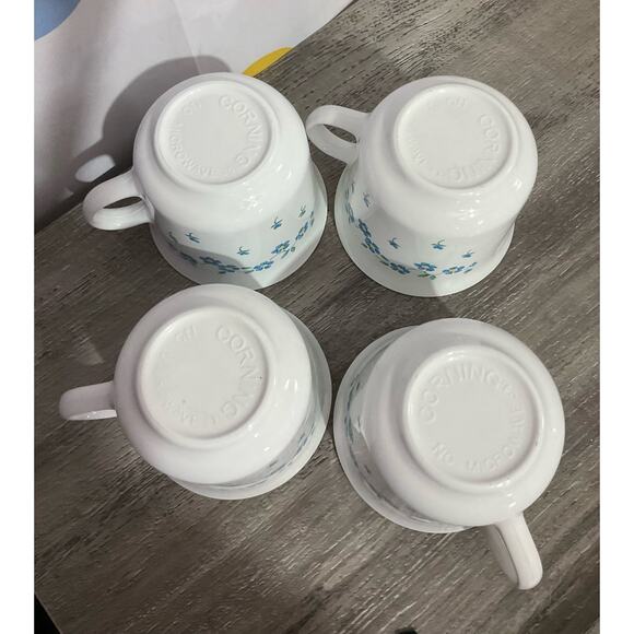 Corelle Forget Me Not Pattern Set Of 4 Corning Mugs 8 OZ - Picture 5 of 11